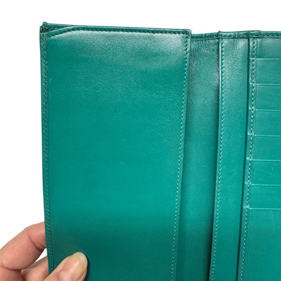 Gucci piston teal leather wallet - Picture 3 of 10